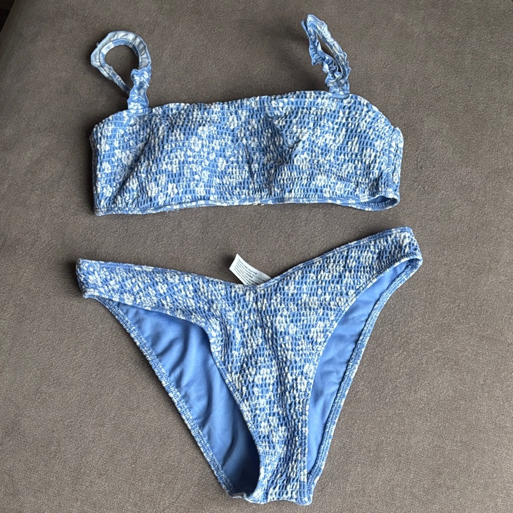 NWOT Hollister Blue Textured Bikini Set | size M